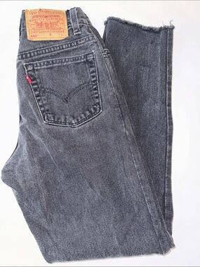 Vintage Levi's Women's Straight Leg Jeans in Charcoal Gray